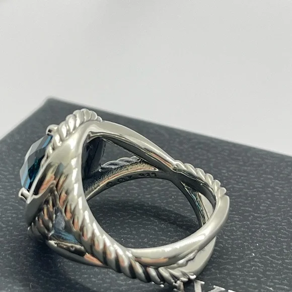 David Yurman Hampton Blue Topaz Infinity Ring - Picture 7 of 10